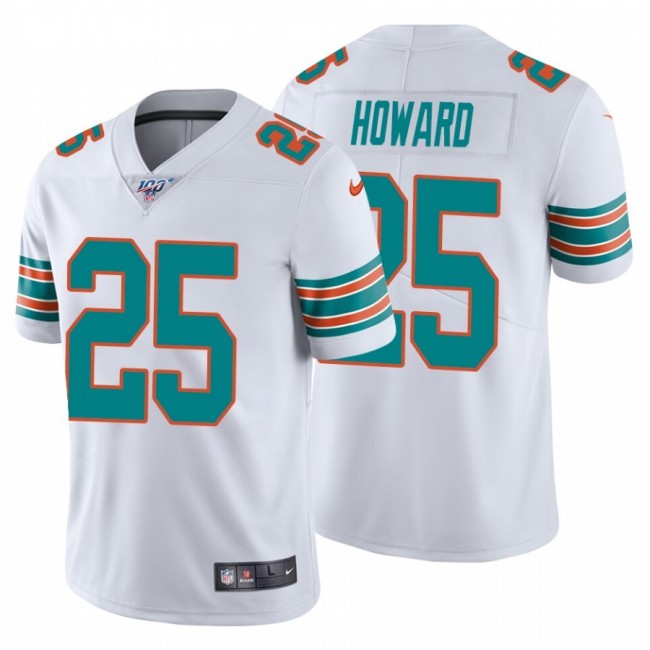 Nike Dolphins #25 Xavien Howard White Alternate Men's Stitched NFL 100th Season Vapor Untouchable Limited Jersey