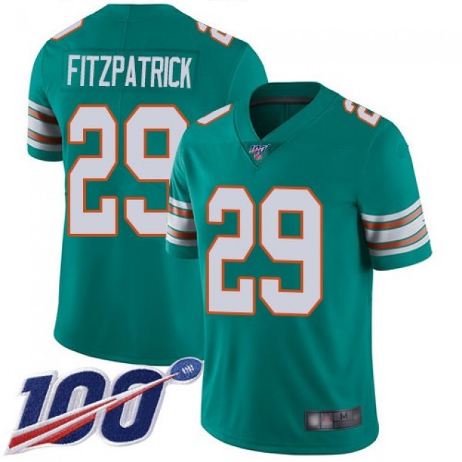 Nike Dolphins #29 Minkah Fitzpatrick Aqua Green Alternate Men's Stitched NFL 100th Season Vapor Limited Jersey