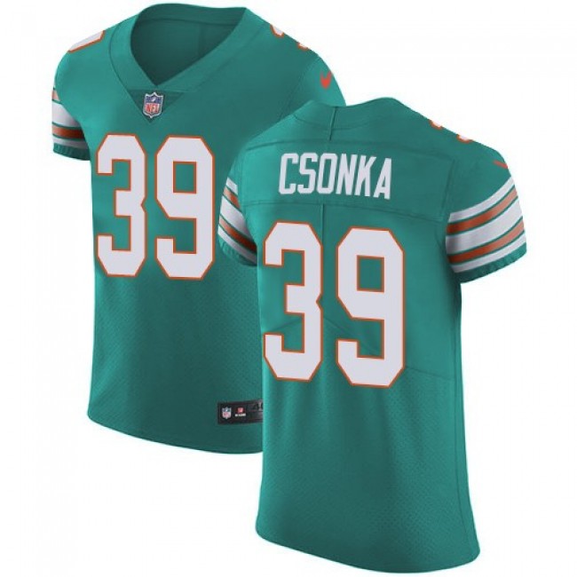 Nike Dolphins #39 Larry Csonka Aqua Green Alternate Men's Stitched NFL Vapor Untouchable Elite Jersey