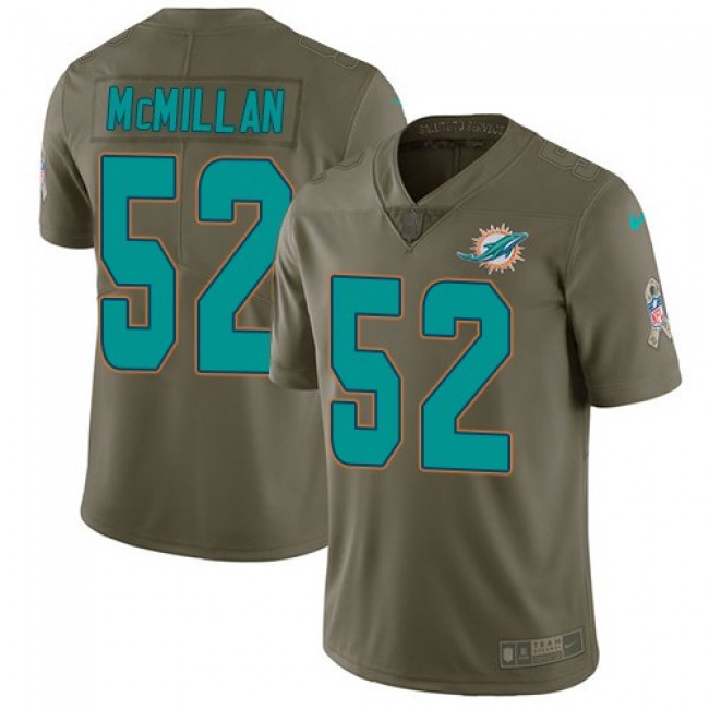 Miami Dolphins #52 Raekwon McMillan Olive Youth Stitched NFL Limited 2017 Salute to Service Jersey