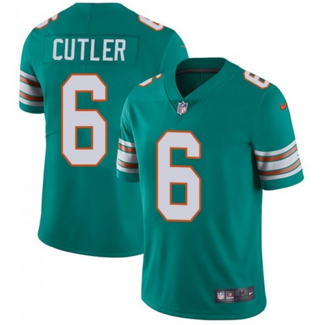 Miami Dolphins #6 Jay Cutler Aqua Green Alternate Youth Stitched NFL Vapor Untouchable Limited Jersey