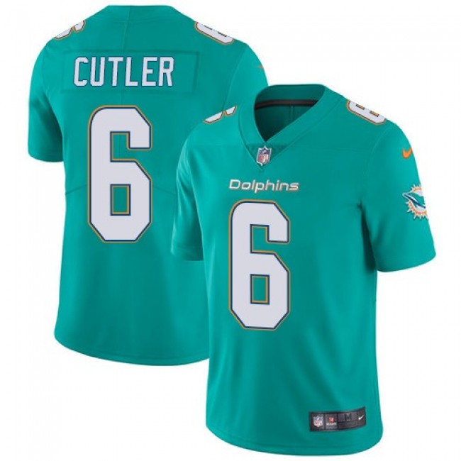 Miami Dolphins #6 Jay Cutler Aqua Green Team Color Youth Stitched NFL Vapor Untouchable Limited Jersey