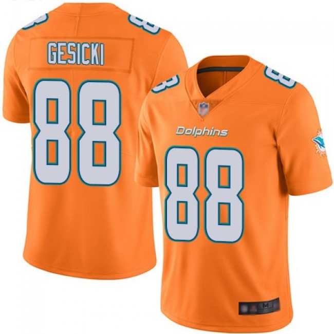 Nike Dolphins #88 Mike Gesicki Orange Men's Stitched NFL Limited Rush Jersey