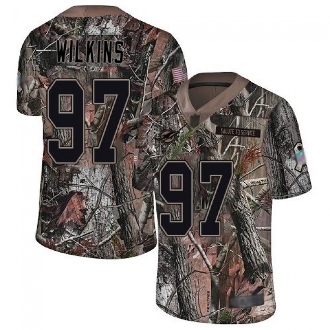 Nike Dolphins #97 Christian Wilkins Camo Men's Stitched NFL Limited Rush Realtree Jersey