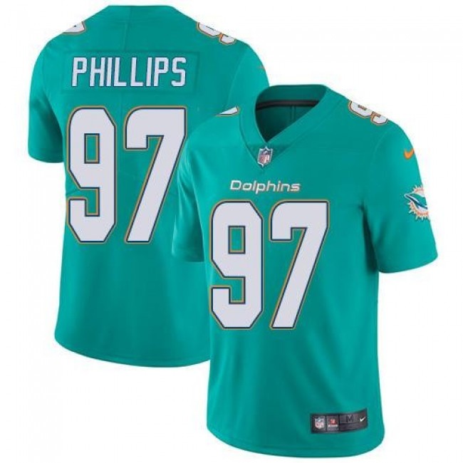 Miami Dolphins #97 Jordan Phillips Aqua Green Team Color Youth Stitched NFL Vapor Untouchable Limited Jersey