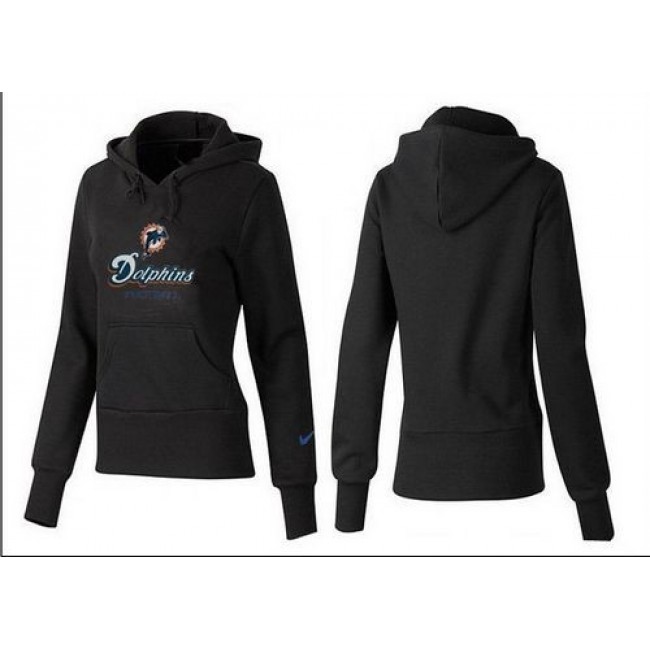 Women's Miami Dolphins Authentic Logo Pullover Hoodie Black Jersey