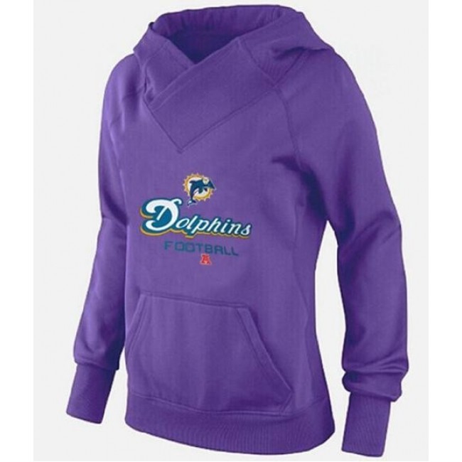 Women's Miami Dolphins Big Tall Critical Victory Pullover Hoodie Purple Jersey
