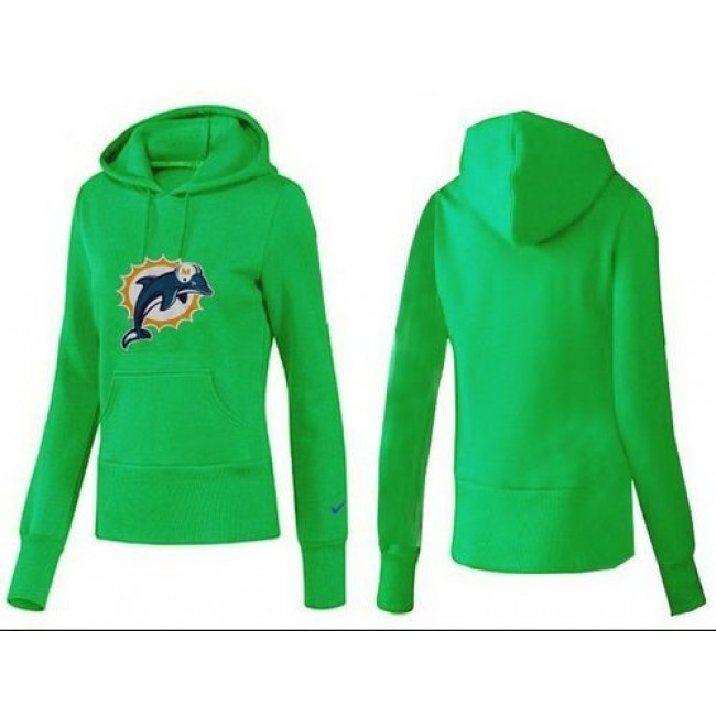 Women's Miami Dolphins Logo Pullover Hoodie Green Jersey