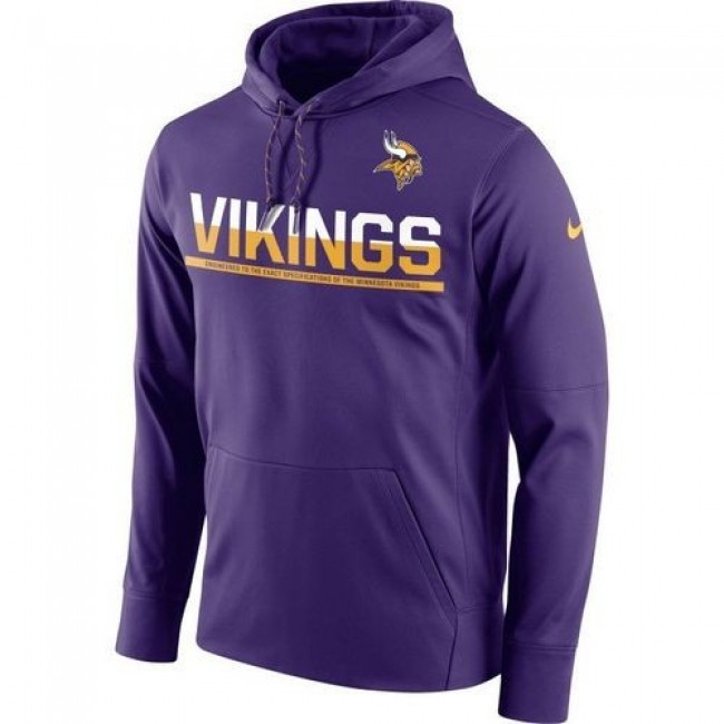 Men's Minnesota Vikings Nike Purple Sideline Circuit Pullover Performance Hooded Sweatshirt