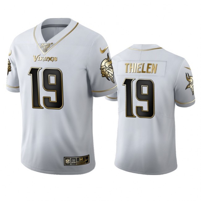 Minnesota Vikings #19 Adam Thielen Men's Nike White Golden Edition Vapor Limited NFL 100 Jersey