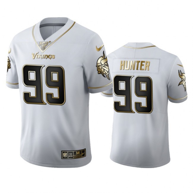Minnesota Vikings #99 Danielle Hunter Men's Nike White Golden Edition Vapor Limited NFL 100 Jersey