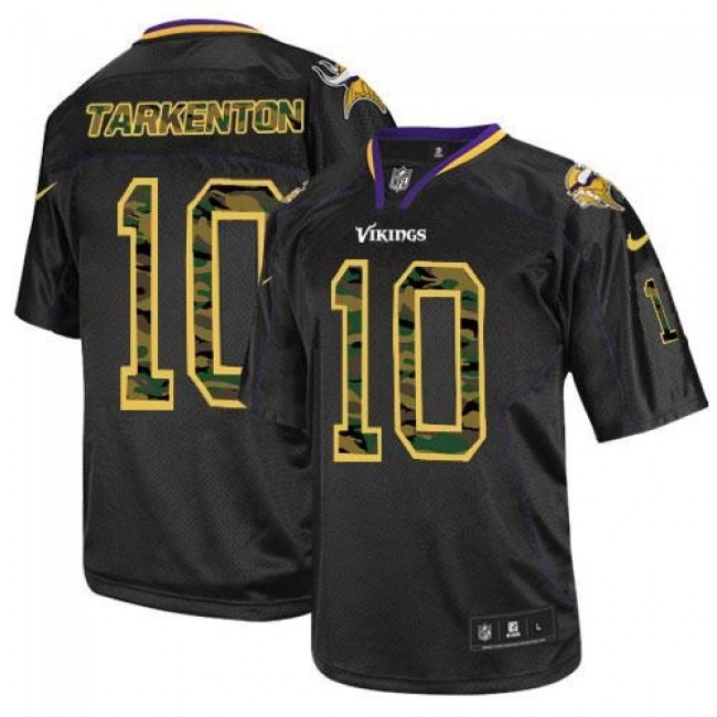 Nike Vikings #10 Fran Tarkenton Black Men's Stitched NFL Elite Camo Fashion Jersey