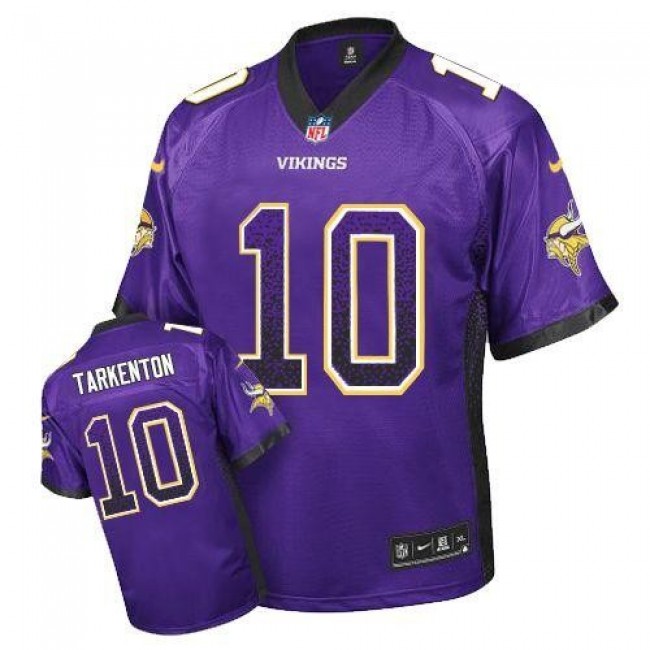 Nike Vikings #10 Fran Tarkenton Purple Team Color Men's Stitched NFL Elite Drift Fashion Jersey