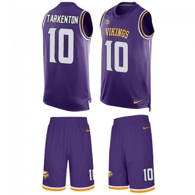 Nike Vikings #10 Fran Tarkenton Purple Team Color Men's Stitched NFL Limited Tank Top Suit Jersey