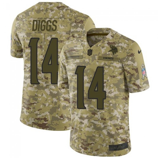 Nike Vikings #14 Stefon Diggs Camo Men's Stitched NFL Limited 2018 Salute To Service Jersey