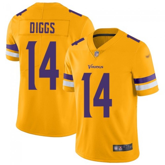 Nike Vikings #14 Stefon Diggs Gold Men's Stitched NFL Limited Inverted Legend Jersey