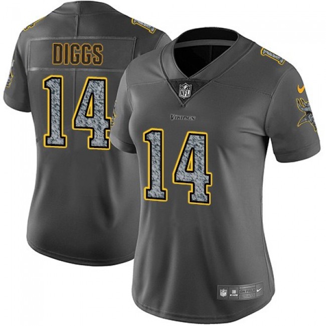 Women's Vikings #14 Stefon Diggs Gray Static Stitched NFL Vapor Untouchable Limited Jersey
