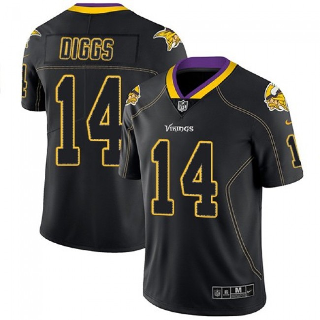 Nike Vikings #14 Stefon Diggs Lights Out Black Men's Stitched NFL Limited Rush Jersey