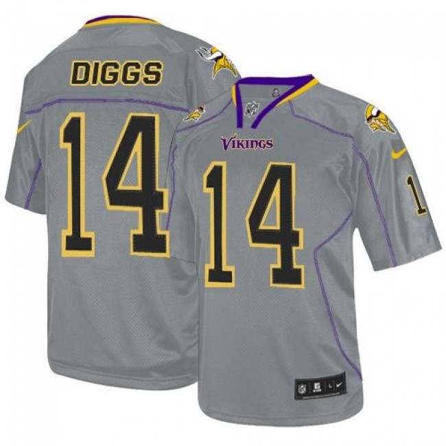 Nike Vikings #14 Stefon Diggs Lights Out Grey Men's Stitched NFL Elite Jersey