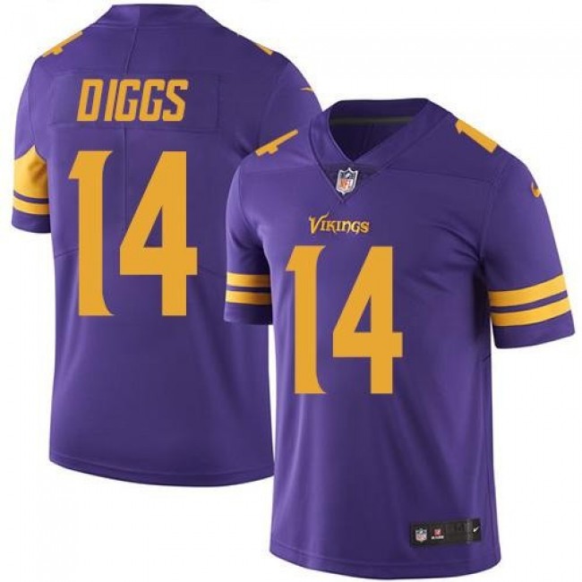 Nike Vikings #14 Stefon Diggs Purple Men's Stitched NFL Limited Rush Jersey