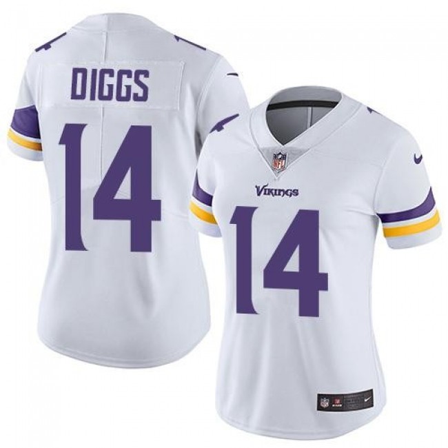 Women's Vikings #14 Stefon Diggs White Stitched NFL Vapor Untouchable Limited Jersey
