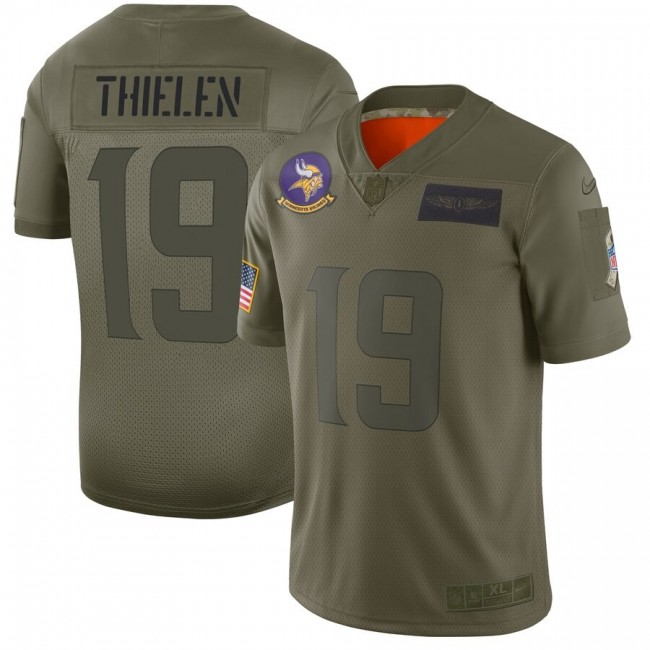 Nike Vikings #19 Adam Thielen Camo Men's Stitched NFL Limited 2019 Salute To Service Jersey