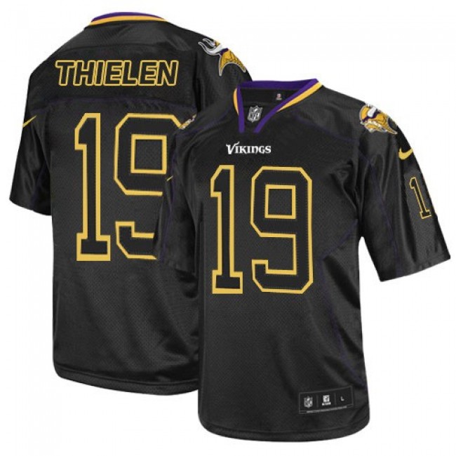 Nike Vikings #19 Adam Thielen Lights Out Black Men's Stitched NFL Elite Jersey