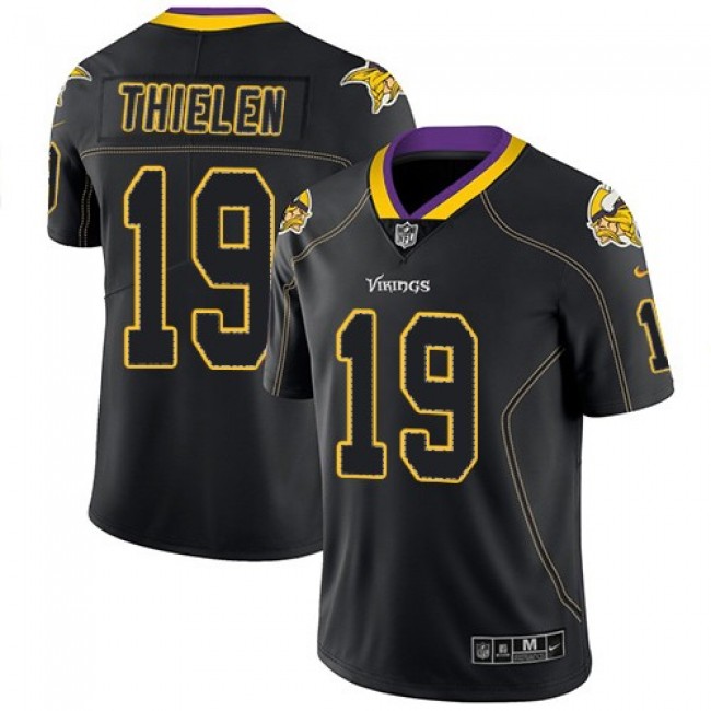 Nike Vikings #19 Adam Thielen Lights Out Black Men's Stitched NFL Limited Rush Jersey