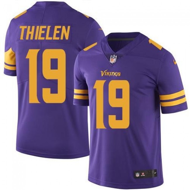 Nike Vikings #19 Adam Thielen Purple Men's Stitched NFL Limited Rush Jersey
