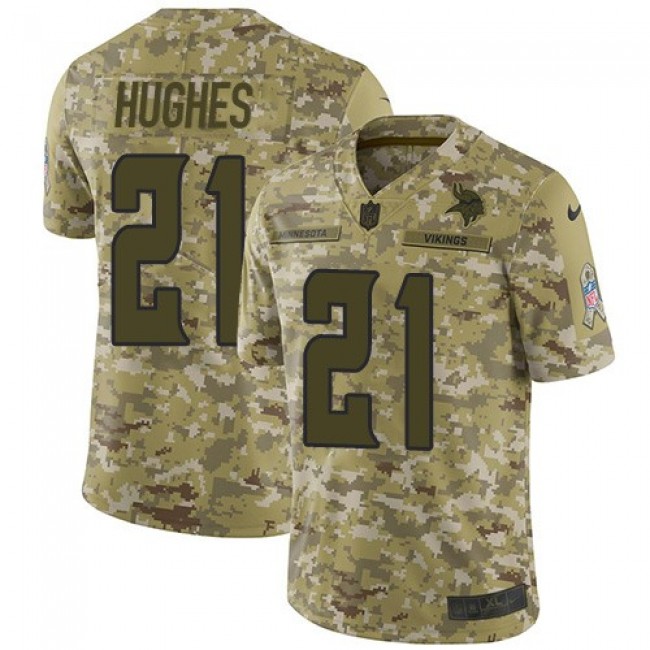 Nike Vikings #21 Mike Hughes Camo Men's Stitched NFL Limited 2018 Salute To Service Jersey