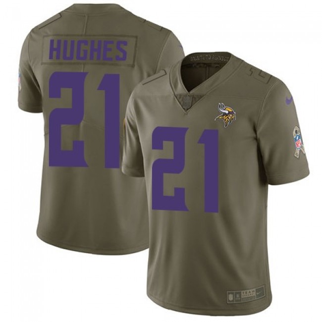 Nike Vikings #21 Mike Hughes Olive Men's Stitched NFL Limited 2017 Salute To Service Jersey
