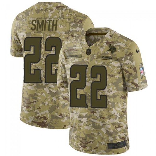 Nike Vikings #22 Harrison Smith Camo Men's Stitched NFL Limited 2018 Salute To Service Jersey