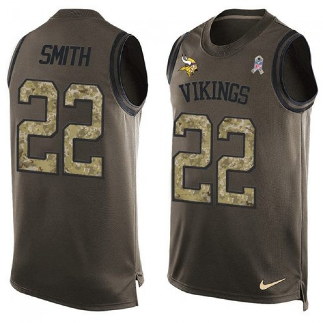 Nike Vikings #22 Harrison Smith Green Men's Stitched NFL Limited Salute To Service Tank Top Jersey