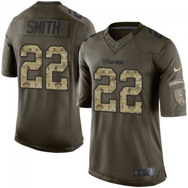 Minnesota Vikings #22 Harrison Smith Green Youth Stitched NFL Limited 2015 Salute to Service Jersey