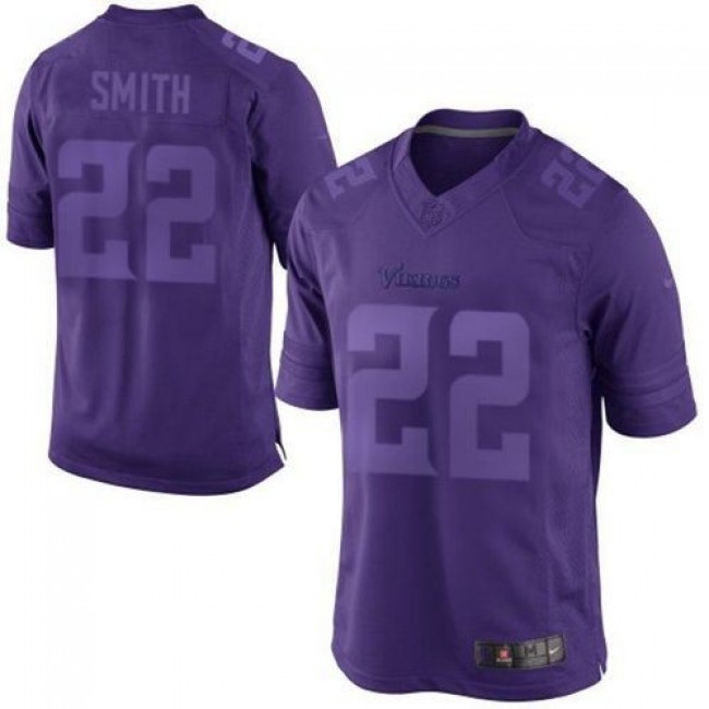 Nike Vikings #22 Harrison Smith Purple Men's Stitched NFL Drenched Limited Jersey