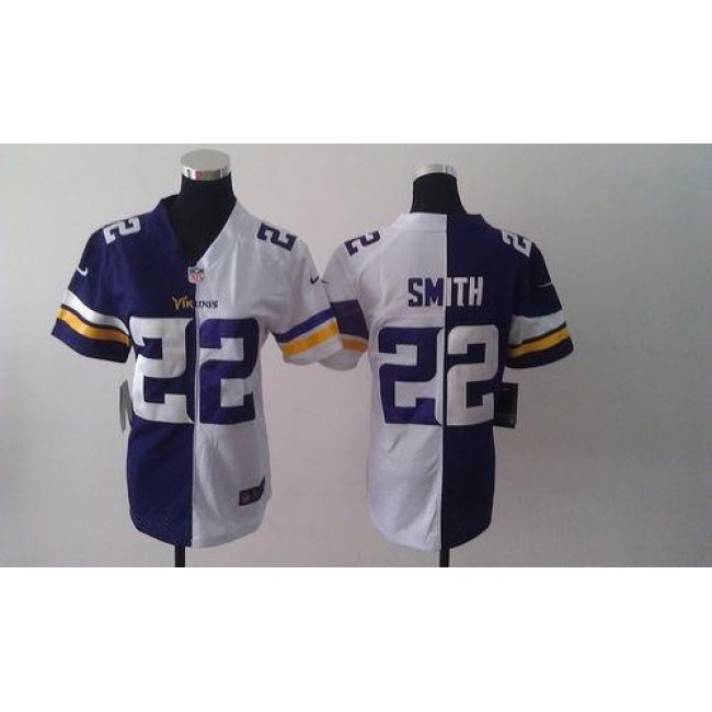 Women's Vikings #22 Harrison Smith Purple White Stitched NFL Elite Split Jersey