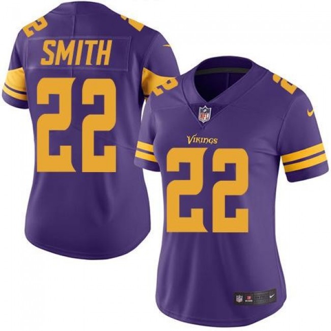 Women's Vikings #22 Harrison Smith Purple Stitched NFL Limited Rush Jersey
