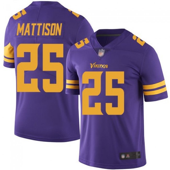 Nike Vikings #25 Alexander Mattison Purple Men's Stitched NFL Limited Rush Jersey