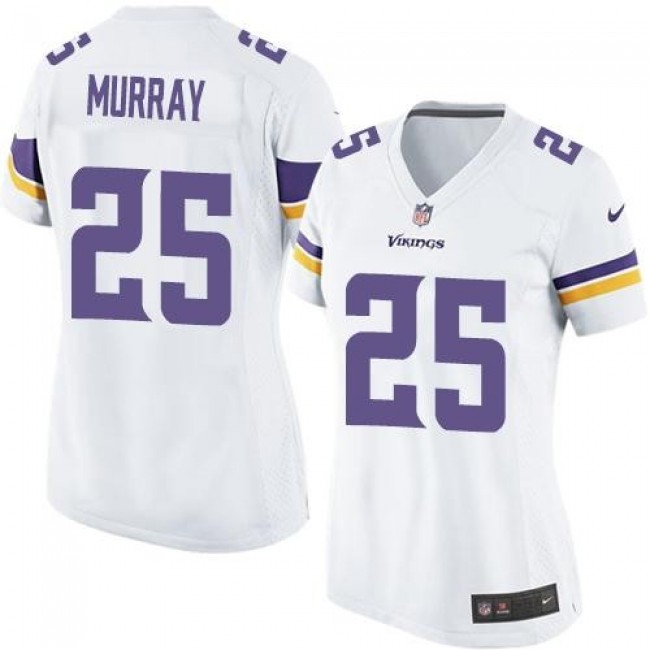 Women's Vikings #25 Latavius Murray White Stitched NFL Elite Jersey