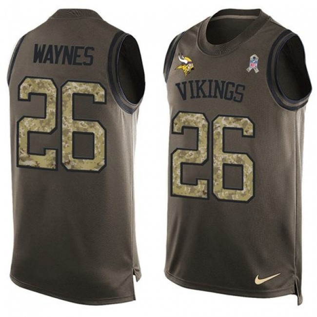Nike Vikings #26 Trae Waynes Green Men's Stitched NFL Limited Salute To Service Tank Top Jersey