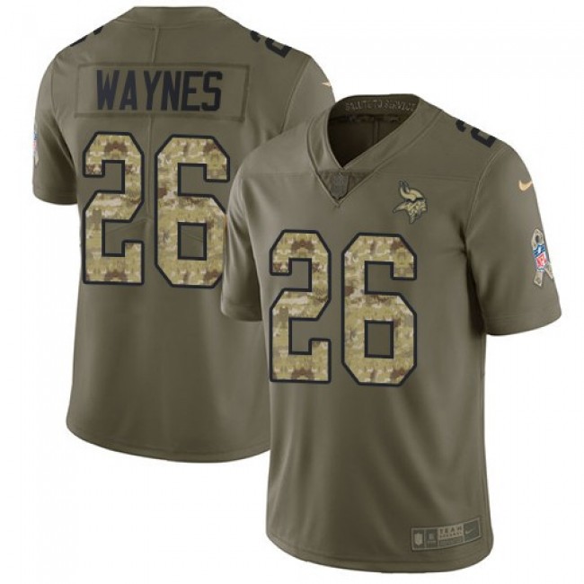 Minnesota Vikings #26 Trae Waynes Olive-Camo Youth Stitched NFL Limited 2017 Salute to Service Jersey