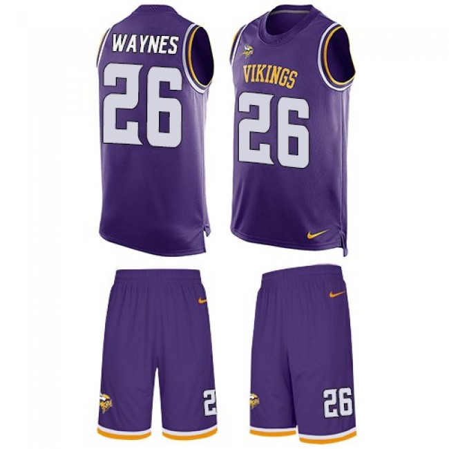 Nike Vikings #26 Trae Waynes Purple Team Color Men's Stitched NFL Limited Tank Top Suit Jersey