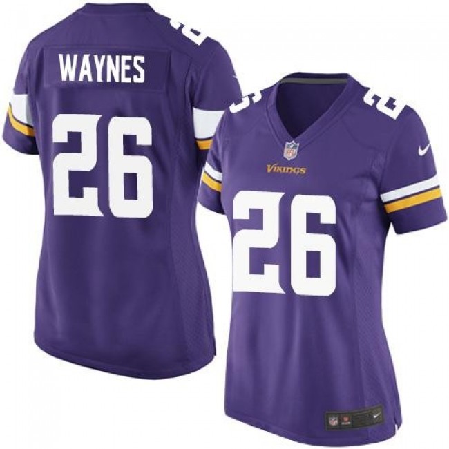 Women's Vikings #26 Trae Waynes Purple Team Color Stitched NFL Elite Jersey