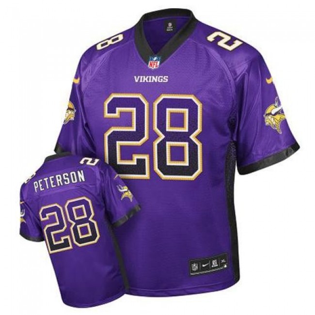 Minnesota Vikings #28 Adrian Peterson Purple Team Color Youth Stitched NFL Elite Drift Fashion Jersey