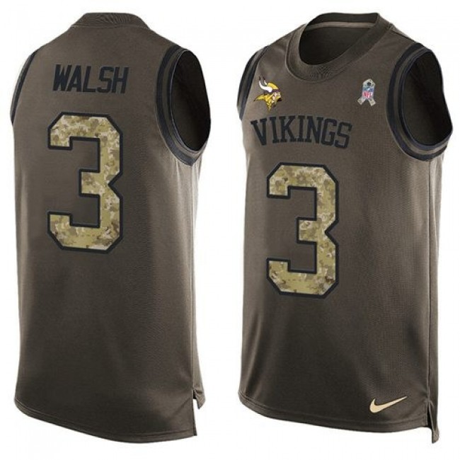 Nike Vikings #3 Blair Walsh Green Men's Stitched NFL Limited Salute To Service Tank Top Jersey