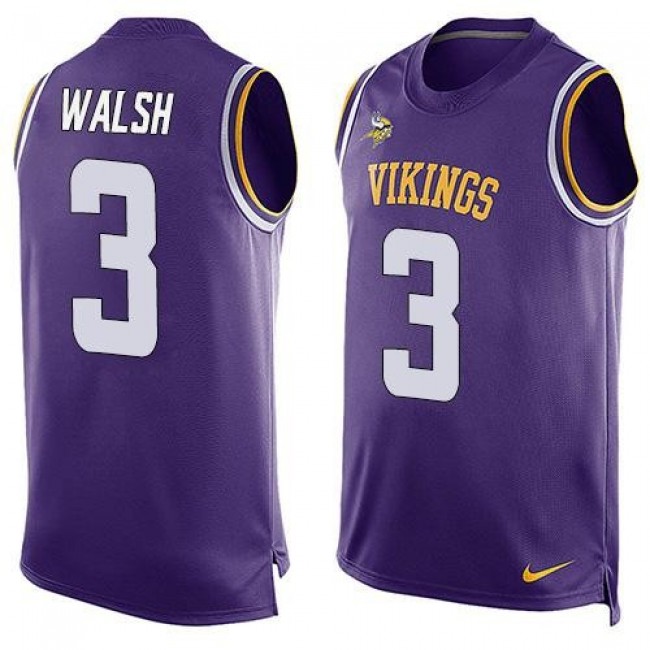 Nike Vikings #3 Blair Walsh Purple Team Color Men's Stitched NFL Limited Tank Top Jersey