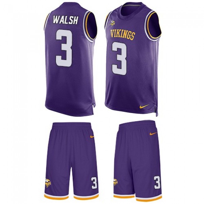 Nike Vikings #3 Blair Walsh Purple Team Color Men's Stitched NFL Limited Tank Top Suit Jersey