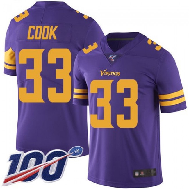 Nike Vikings #33 Dalvin Cook Purple Men's Stitched NFL Limited Rush 100th Season Jersey