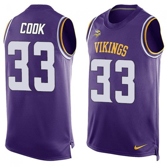 Nike Vikings #33 Dalvin Cook Purple Team Color Men's Stitched NFL Limited Tank Top Jersey