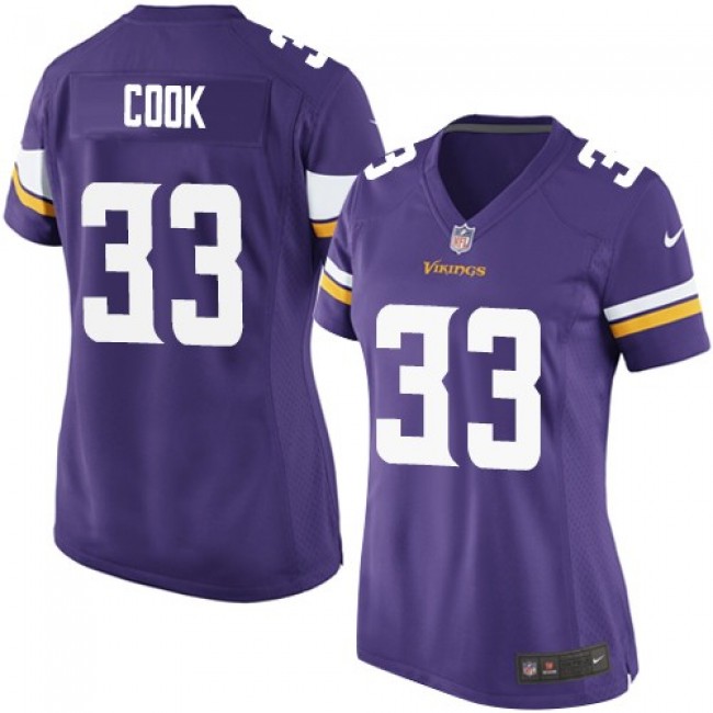 Women's Vikings #33 Dalvin Cook Purple Team Color Stitched NFL Elite Jersey